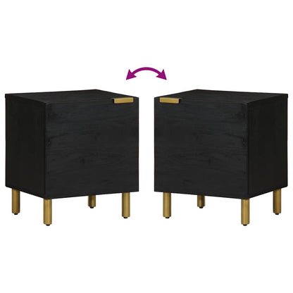 vidaXL Bedside Cabinet Black 40x33x46 cm Solid Wood Mango