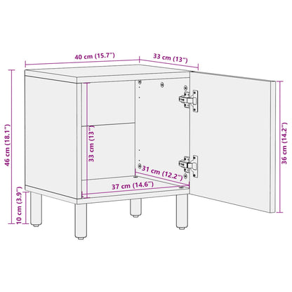 vidaXL Bedside Cabinet 2 pcs Black 40x33x46 cm Solid Wood Mango