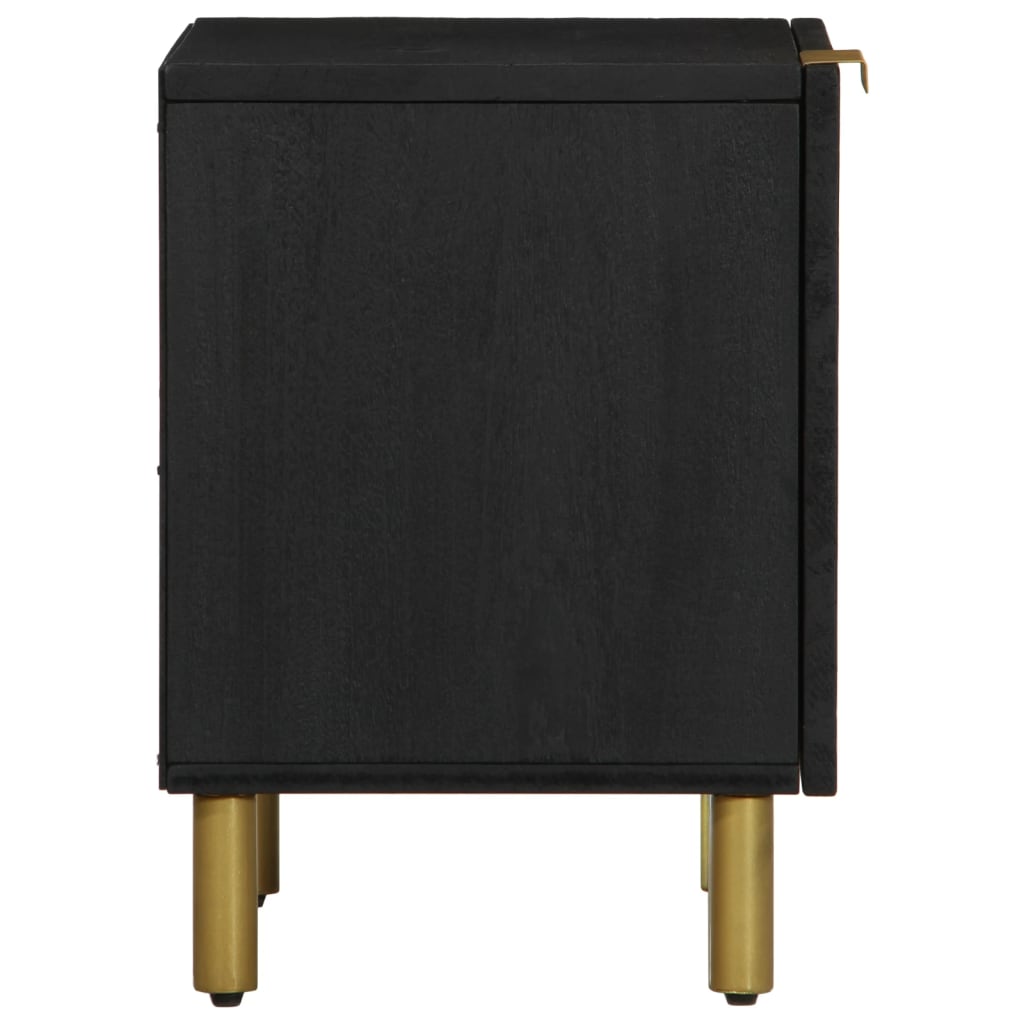 vidaXL Bedside Cabinet 2 pcs Black 40x33x46 cm Solid Wood Mango