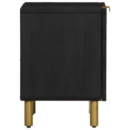 vidaXL Bedside Cabinet 2 pcs Black 40x33x46 cm Solid Wood Mango