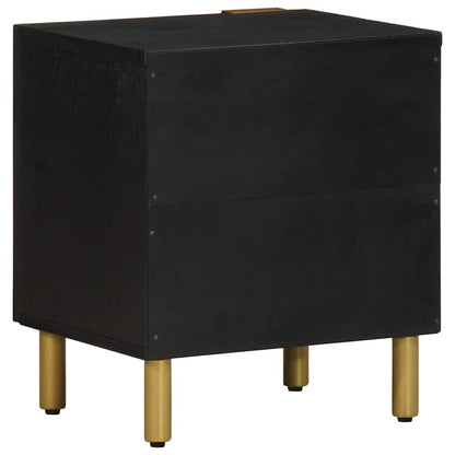 vidaXL Bedside Cabinet 2 pcs Black 40x33x46 cm Solid Wood Mango