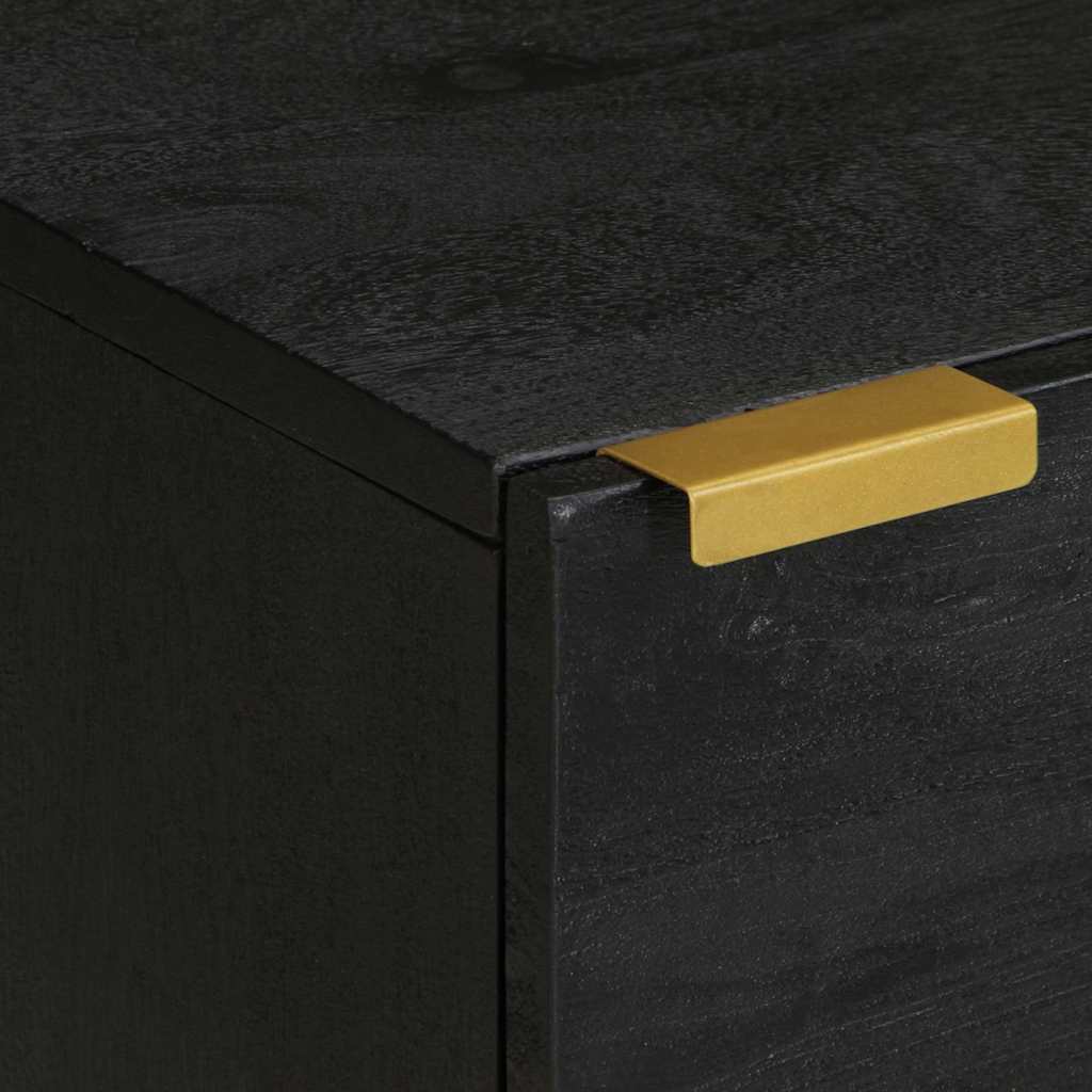 vidaXL Bedside Cabinet 2 pcs Black 40x33x46 cm Solid Wood Mango