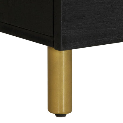 vidaXL Bedside Cabinet 2 pcs Black 40x33x46 cm Solid Wood Mango