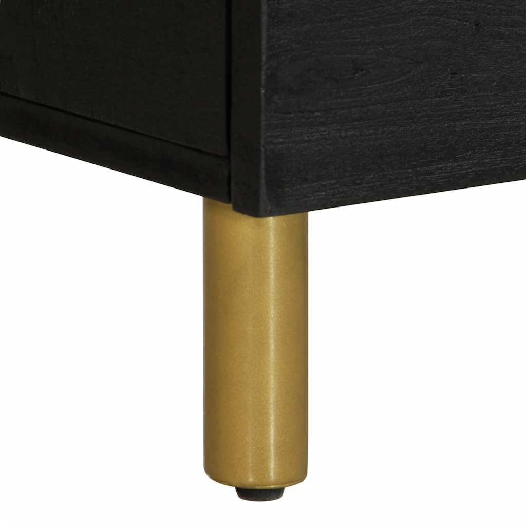 vidaXL Bedside Cabinet 2 pcs Black 40x33x46 cm Solid Wood Mango