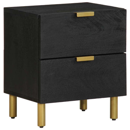 vidaXL Bedside Cabinet Black 40x33x46 cm Solid Wood Mango