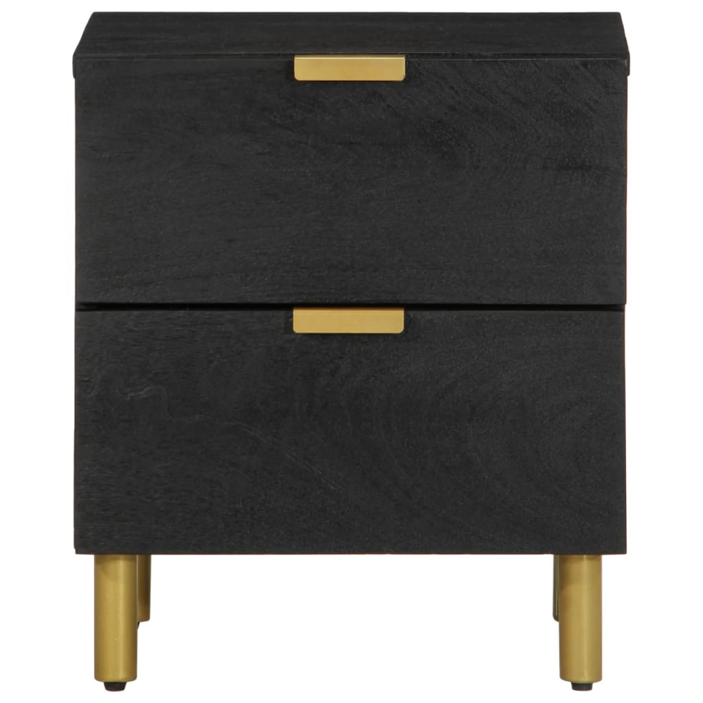 vidaXL Bedside Cabinet Black 40x33x46 cm Solid Wood Mango