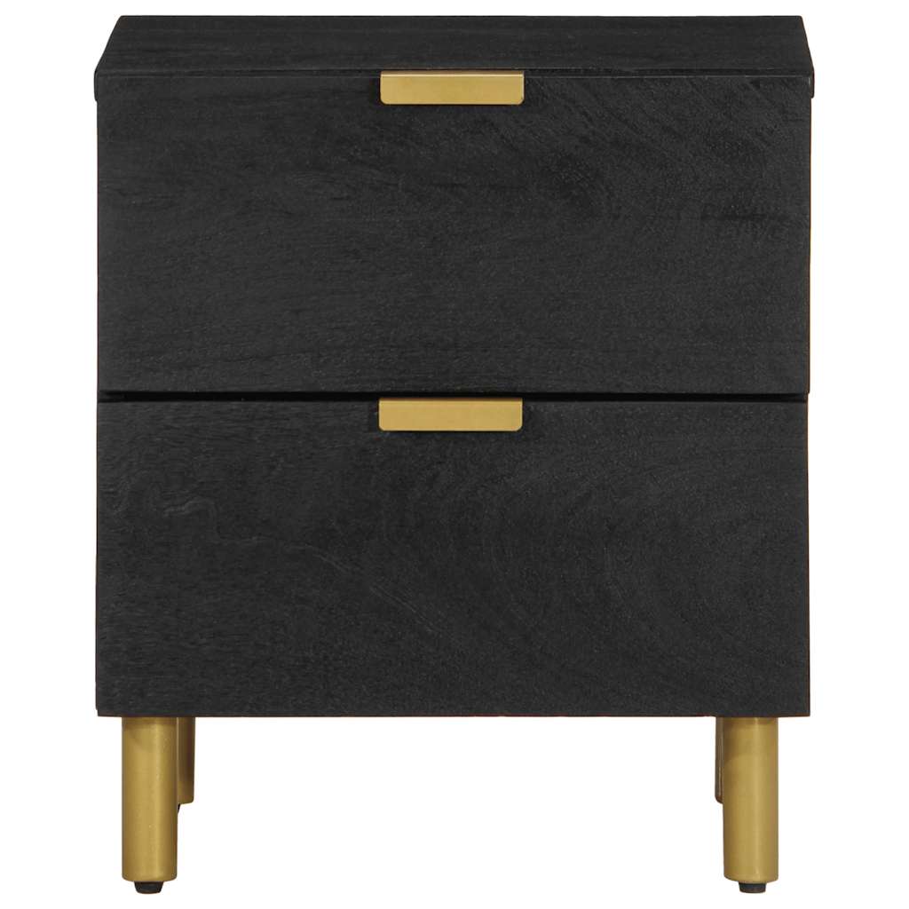 vidaXL Bedside Cabinet Black 40x33x46 cm Solid Wood Mango
