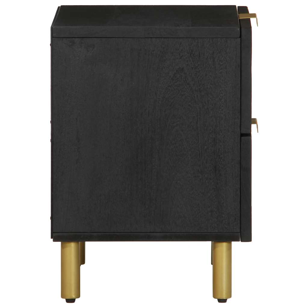 vidaXL Bedside Cabinet Black 40x33x46 cm Solid Wood Mango