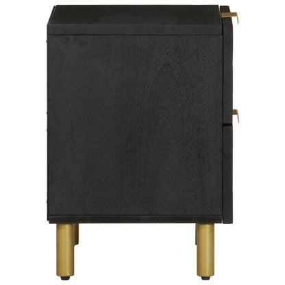 vidaXL Bedside Cabinet Black 40x33x46 cm Solid Wood Mango