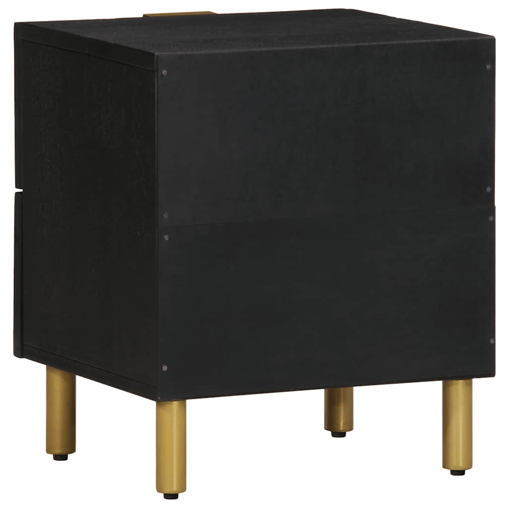 vidaXL Bedside Cabinet Black 40x33x46 cm Solid Wood Mango