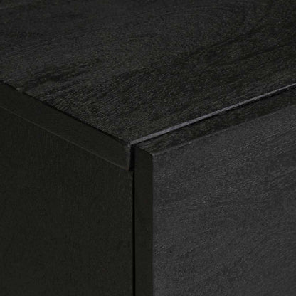 vidaXL Bedside Cabinet Black 40x33x46 cm Solid Wood Mango