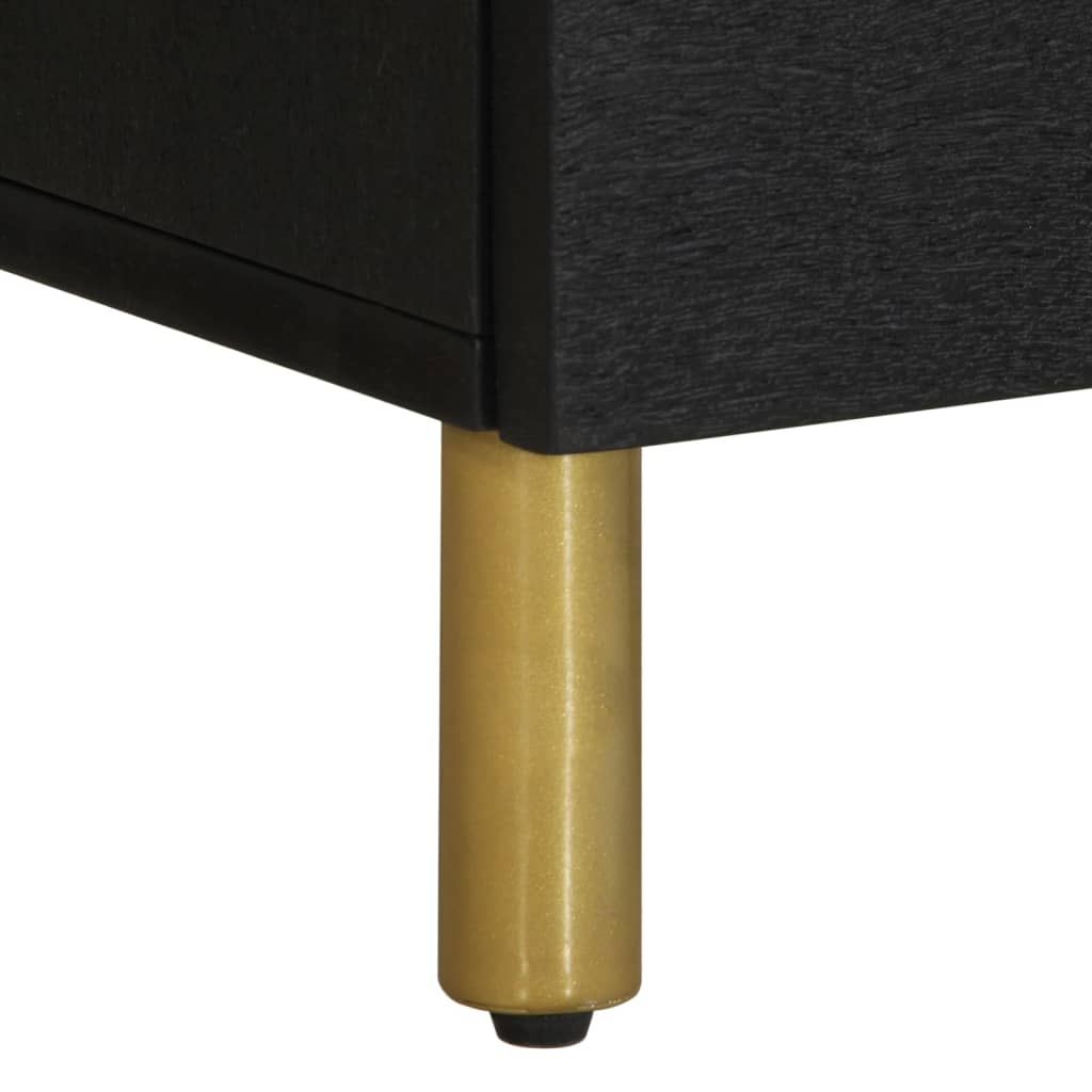 vidaXL Bedside Cabinet Black 40x33x46 cm Solid Wood Mango