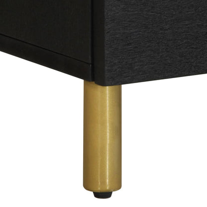 vidaXL Bedside Cabinet Black 40x33x46 cm Solid Wood Mango
