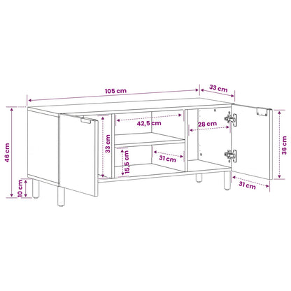 vidaXL TV Cabinet Black 105x33x46 cm Engineered Wood