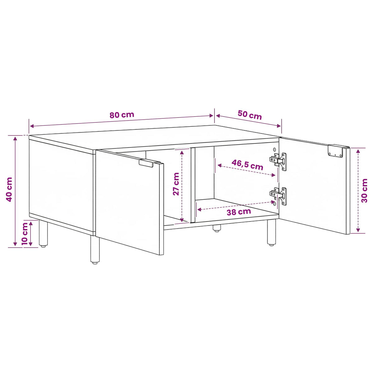vidaXL Coffee Table Black 80x50x40 cm Engineered Wood
