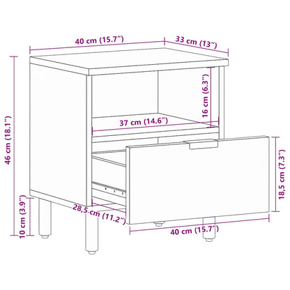 vidaXL Bedside Cabinet Black 40x33x46 cm Engineered Wood