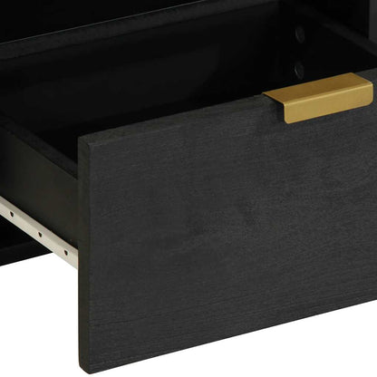 vidaXL Bedside Cabinet Black 40x33x46 cm Engineered Wood