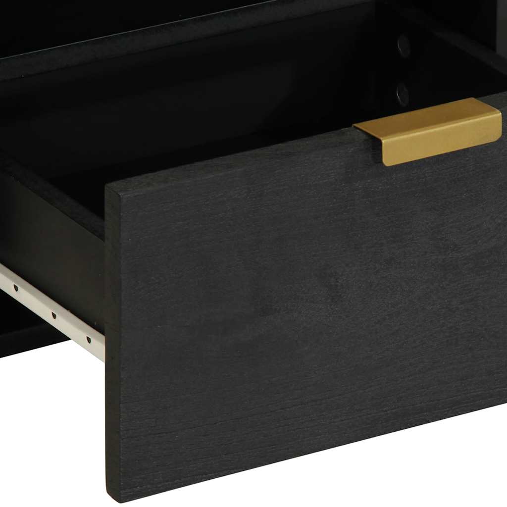vidaXL Bedside Cabinet Black 40x33x46 cm Engineered Wood