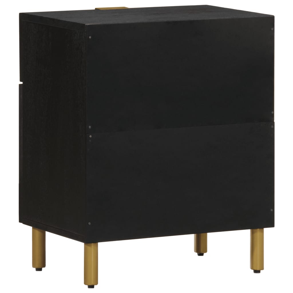vidaXL Bedside Cabinet Black 50x33x60 cm Engineered Wood