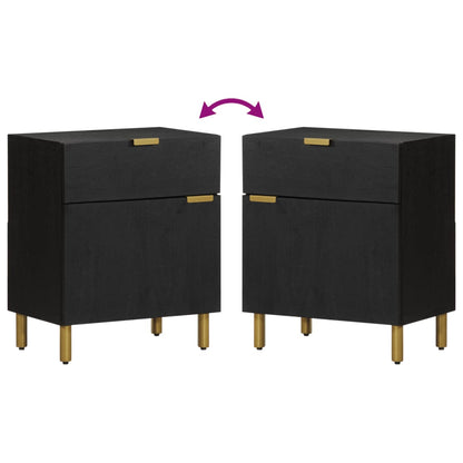 vidaXL Bedside Cabinet Black 50x33x60 cm Engineered Wood