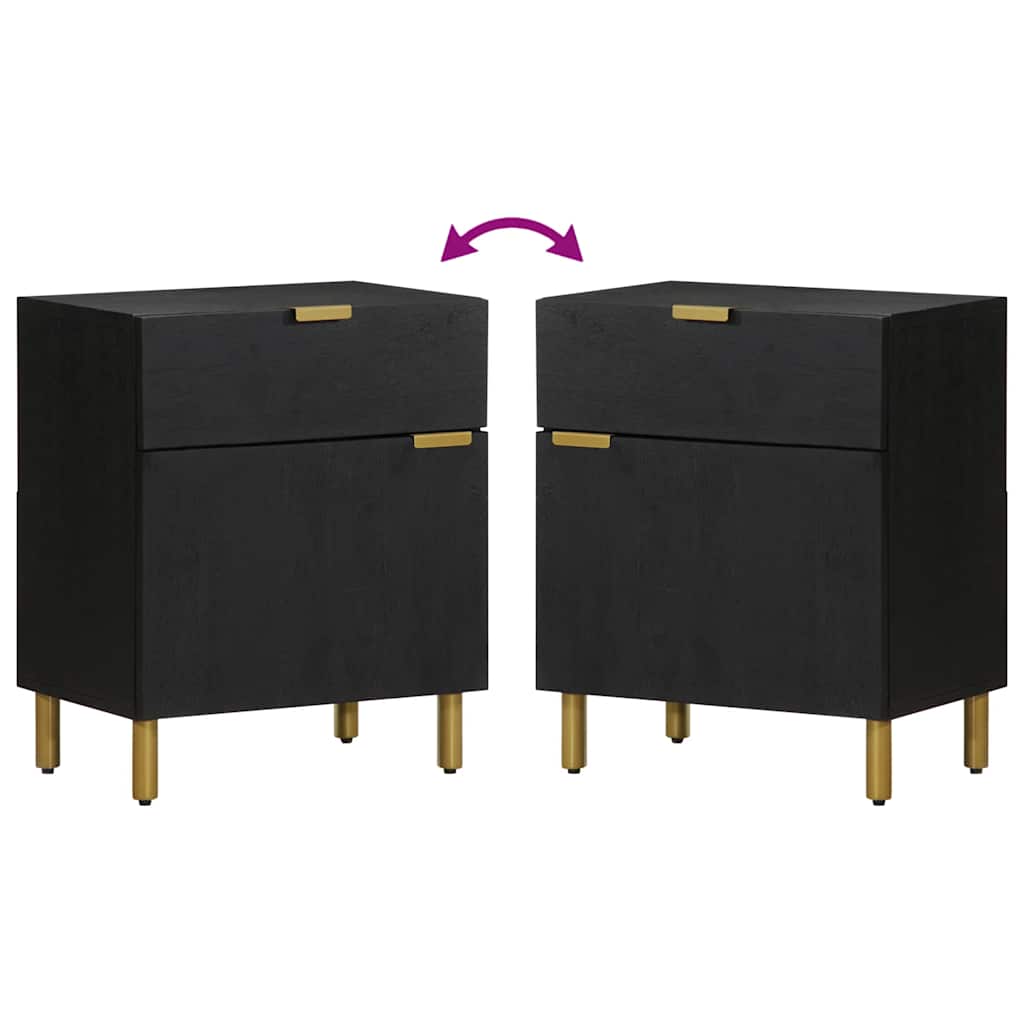 vidaXL Bedside Cabinet Black 50x33x60 cm Engineered Wood
