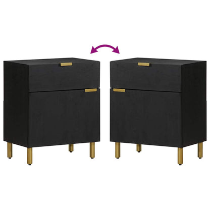 vidaXL Bedside Cabinet Black 50x33x60 cm Engineered Wood