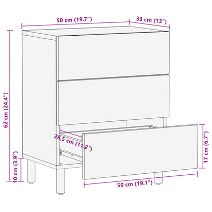 vidaXL Bedside Cabinet Black 50x33x62 cm Engineered Wood