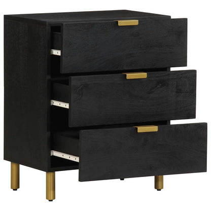 vidaXL Bedside Cabinet Black 50x33x62 cm Engineered Wood