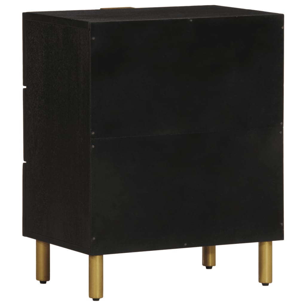 vidaXL Bedside Cabinet Black 50x33x62 cm Engineered Wood