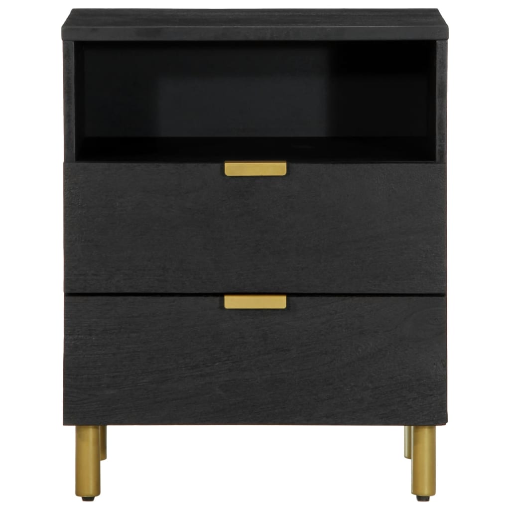 vidaXL Bedside Cabinet Black 50x33x62 cm Engineered Wood