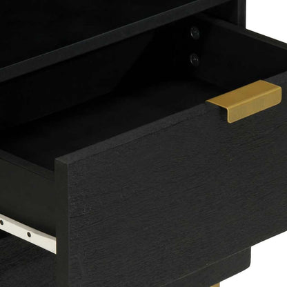 vidaXL Bedside Cabinet Black 50x33x62 cm Engineered Wood