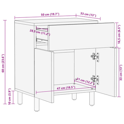 vidaXL Bedside Cabinet Black 50x33x60 cm Engineered Wood
