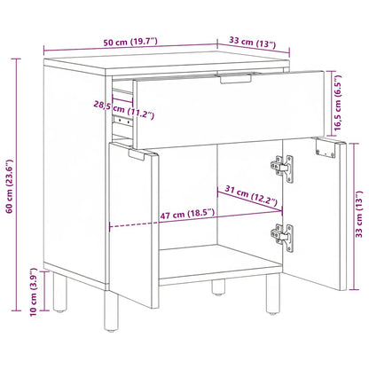 vidaXL Bedside Cabinet Black 50x33x60 cm Engineered Wood