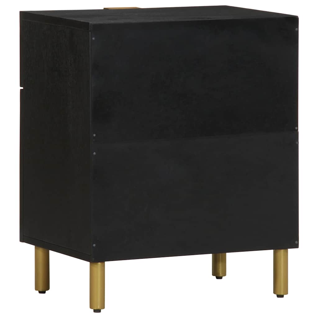 vidaXL Bedside Cabinet Black 50x33x60 cm Engineered Wood
