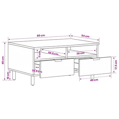 vidaXL Coffee Table Black 80x54x40 cm Engineered Wood
