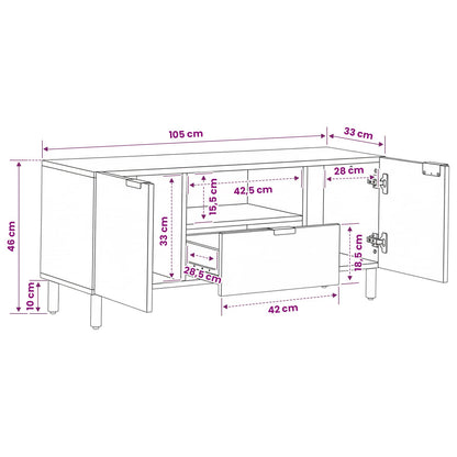 vidaXL TV Cabinet Black 105x33x46 cm Engineered Wood