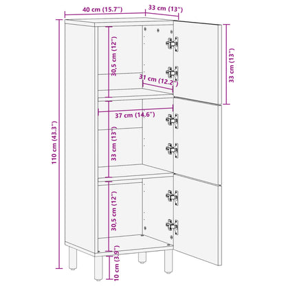 vidaXL Highboard Black 40x33x110 cm Engineered Wood