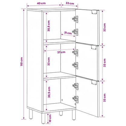 vidaXL Highboard Black 40x33x110 cm Engineered Wood