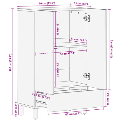 vidaXL Highboard Black 60x33x100 cm Engineered Wood