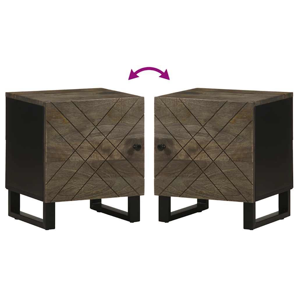 vidaXL Bedside Cabinet Black 40x33x46 cm Solid Wood Mango