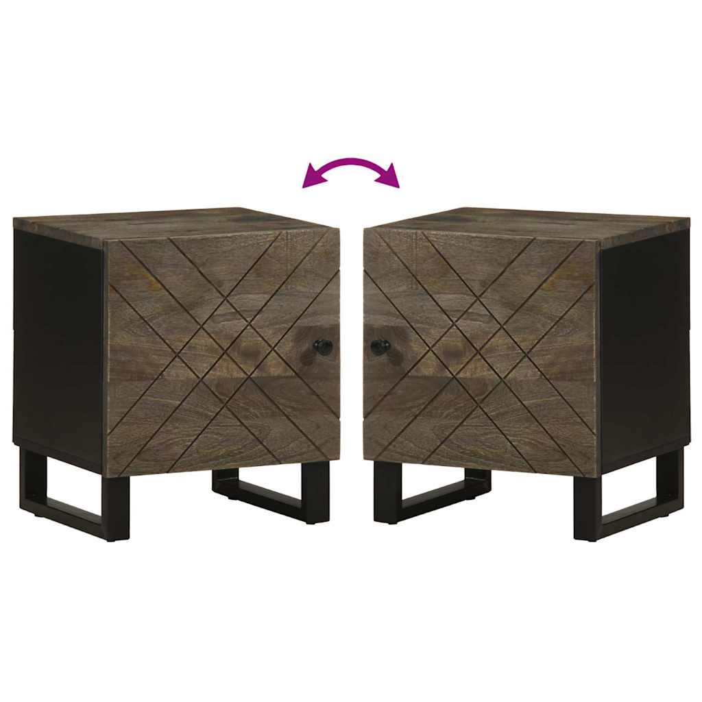 vidaXL Bedside Cabinets 2 pcs Black 40x33x46 cm Solid Wood Mango