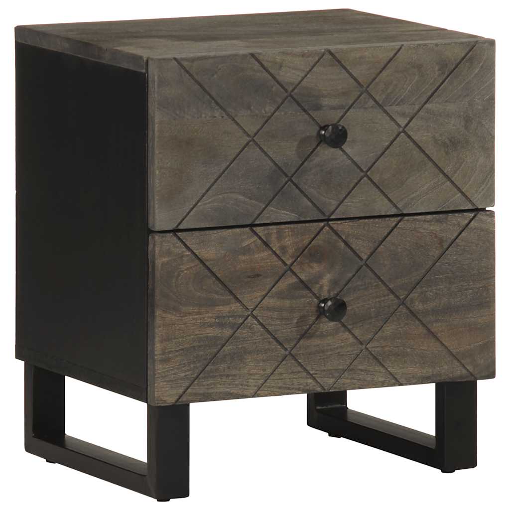 vidaXL Bedside Cabinets 2 pcs Black 40x33x46 cm Solid Wood Mango