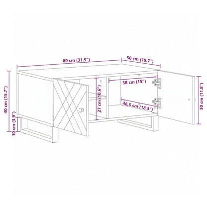 vidaXL Coffee Table Black 80x50x40 cm Solid Wood Mango