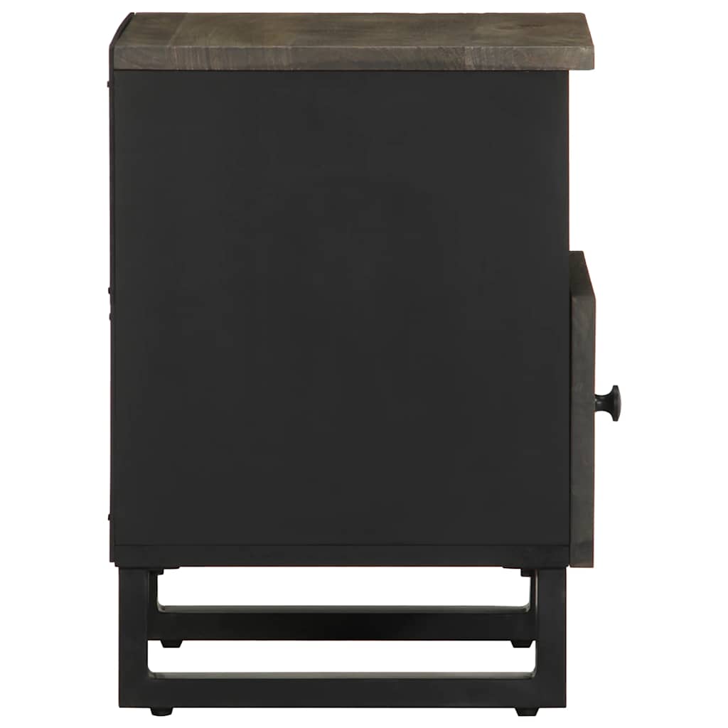 vidaXL Bedside Cabinet Black 40x33x46 cm Solid Wood Mango