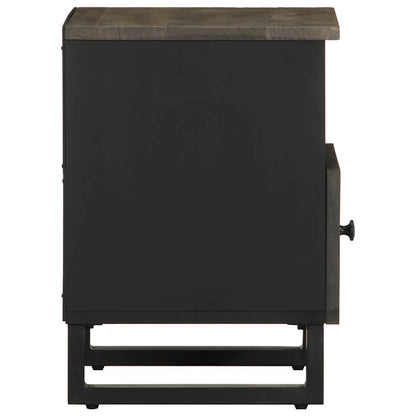 vidaXL Bedside Cabinet Black 40x33x46 cm Solid Wood Mango