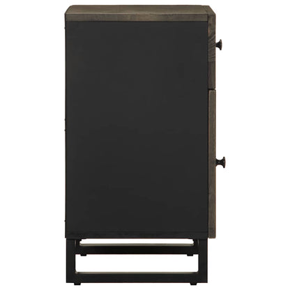 vidaXL Bedside Cabinet Black 50x33x60 cm Solid Wood Mango