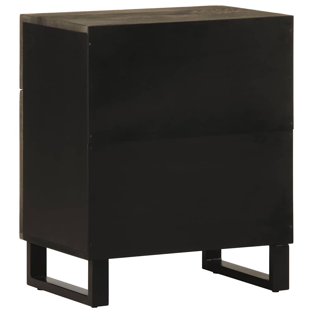 vidaXL Bedside Cabinet Black 50x33x60 cm Solid Wood Mango