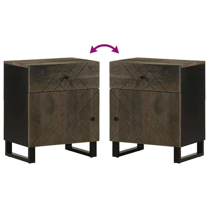 vidaXL Bedside Cabinet Black 50x33x60 cm Solid Wood Mango