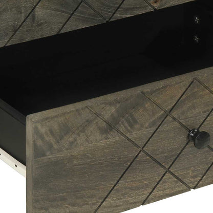 vidaXL Bedside Cabinet Black 50x33x62 cm Solid Wood Mango