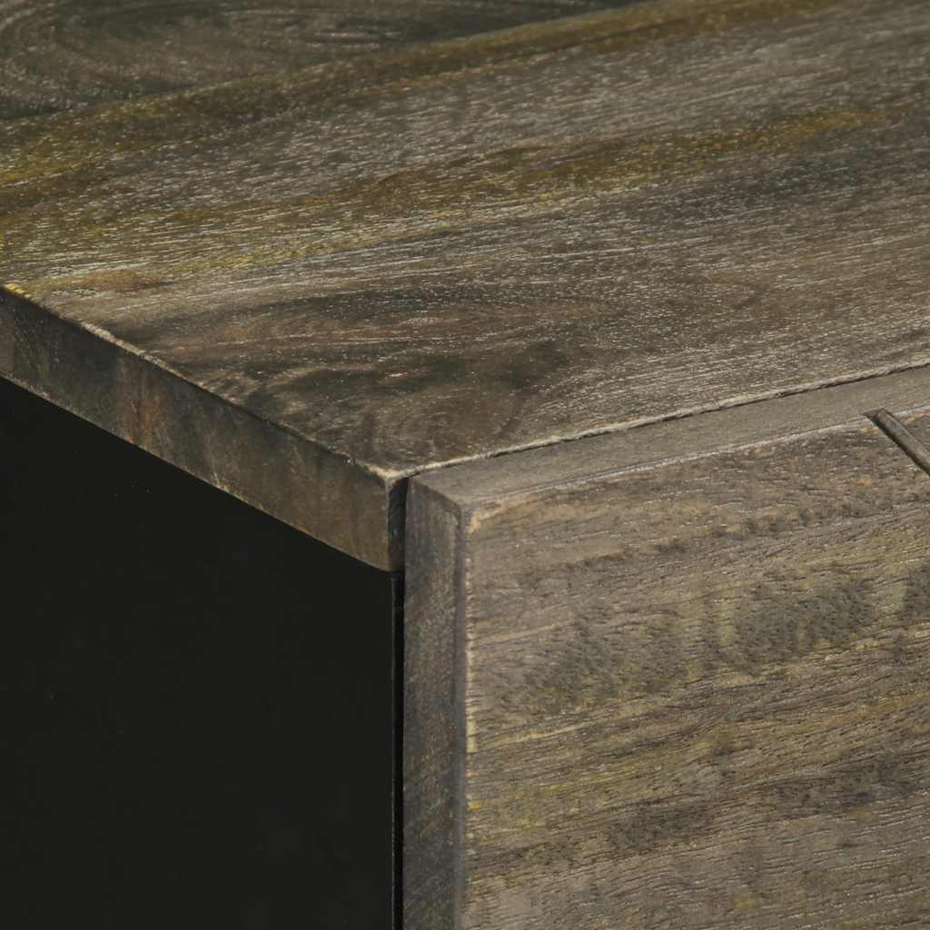 vidaXL Bedside Cabinet Black 50x33x60 cm Solid Wood Mango